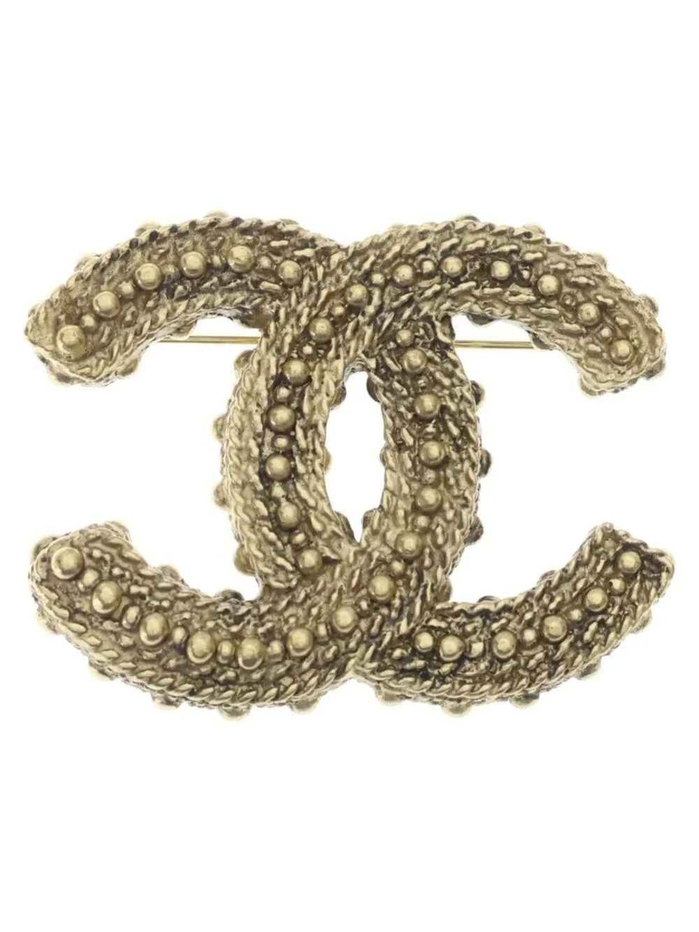 Chanel CC Logo Brooch Pin Badge Gold